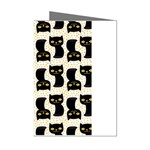 Black Cats And Dots Koteto Cat Pattern Kitty Mini Greeting Cards (Pkg of 8) Left