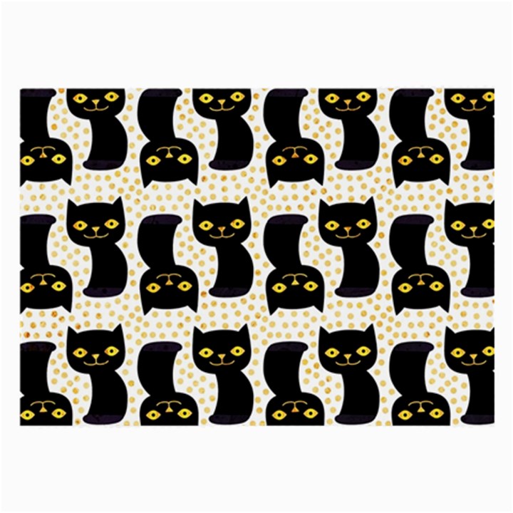 Black Cats And Dots Koteto Cat Pattern Kitty Large Glasses Cloth