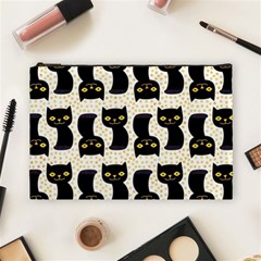 Black Cats And Dots Koteto Cat Pattern Kitty Cosmetic Bag (large) by uniart180623