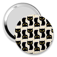 Black Cats And Dots Koteto Cat Pattern Kitty 3  Handbag Mirrors by uniart180623