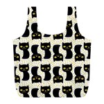 Black Cats And Dots Koteto Cat Pattern Kitty Full Print Recycle Bag (L) Front