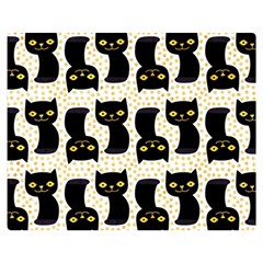 Black Cats And Dots Koteto Cat Pattern Kitty Two Sides Premium Plush Fleece Blanket (medium) by uniart180623