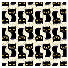 Black Cats And Dots Koteto Cat Pattern Kitty Wooden Puzzle Square by uniart180623