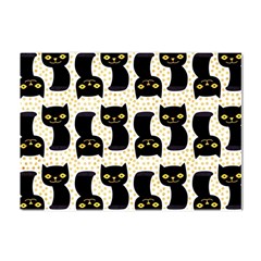 Black Cats And Dots Koteto Cat Pattern Kitty Crystal Sticker (a4) by uniart180623