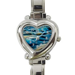 Waves Abstract Heart Italian Charm Watch by uniart180623