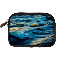 Waves Abstract Digital Camera Leather Case by uniart180623