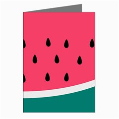 Watermelon Fruit Pattern Greeting Cards (pkg Of 8) by uniart180623