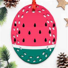 Watermelon Fruit Pattern Ornament (oval Filigree)