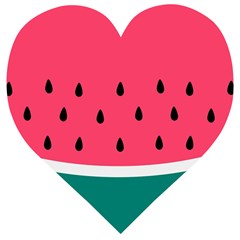 Watermelon Fruit Pattern Wooden Puzzle Heart