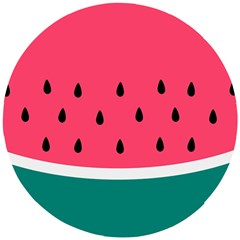 Watermelon Fruit Pattern Wooden Puzzle Round by uniart180623