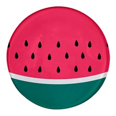 Watermelon Fruit Pattern Round Glass Fridge Magnet (4 Pack) by uniart180623