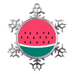 Watermelon Fruit Pattern Metal Large Snowflake Ornament