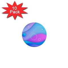 Colorful Blue Purple Wave 1  Mini Buttons (10 pack) 