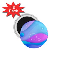 Colorful Blue Purple Wave 1 75  Magnets (10 Pack)  by uniart180623