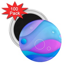 Colorful Blue Purple Wave 2.25  Magnets (100 pack) 