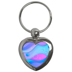 Colorful Blue Purple Wave Key Chain (Heart)