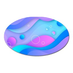 Colorful Blue Purple Wave Oval Magnet