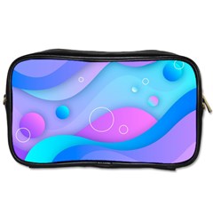 Colorful Blue Purple Wave Toiletries Bag (One Side)