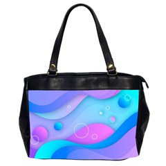 Colorful Blue Purple Wave Oversize Office Handbag (2 Sides)