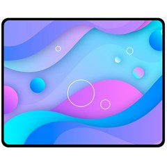 Colorful Blue Purple Wave Fleece Blanket (Medium)