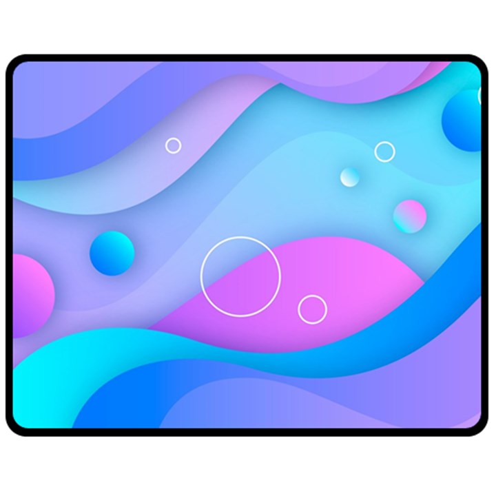 Colorful Blue Purple Wave Fleece Blanket (Medium)