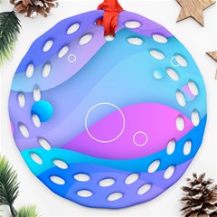 Colorful Blue Purple Wave Ornament (Round Filigree)