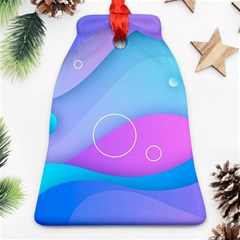 Colorful Blue Purple Wave Ornament (Bell)