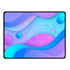 Colorful Blue Purple Wave Two Sides Fleece Blanket (Small)