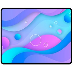 Colorful Blue Purple Wave Two Sides Fleece Blanket (Medium)