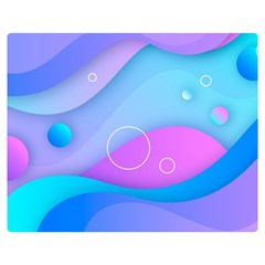 Colorful Blue Purple Wave Two Sides Premium Plush Fleece Blanket (Medium)