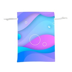 Colorful Blue Purple Wave Lightweight Drawstring Pouch (L)