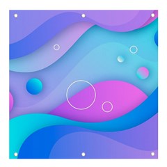 Colorful Blue Purple Wave Banner and Sign 4  x 4 