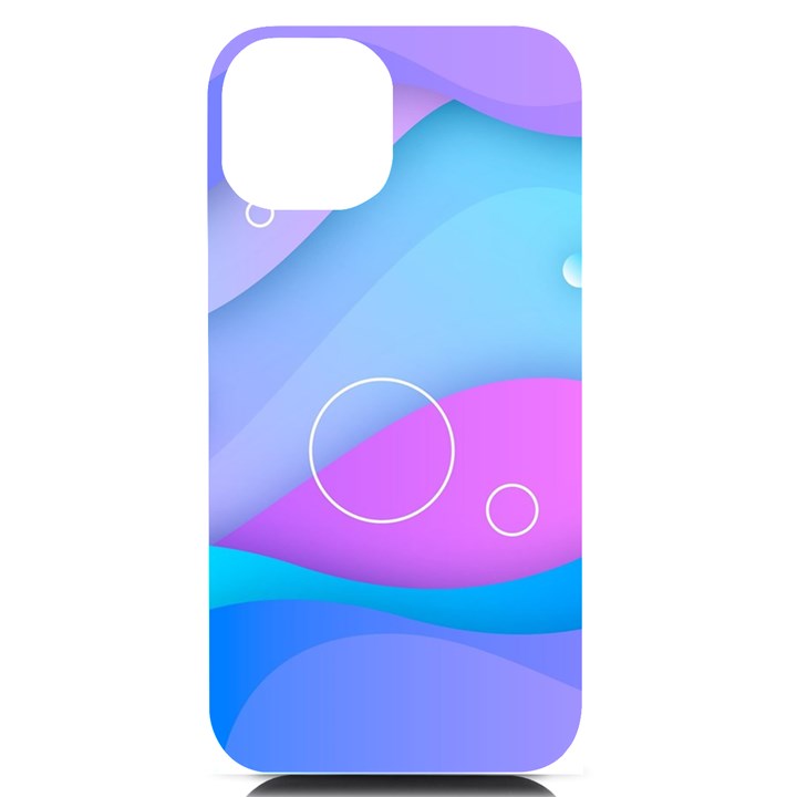 Colorful Blue Purple Wave iPhone 14 Black UV Print Case