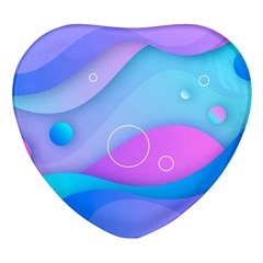 Colorful Blue Purple Wave Heart Glass Fridge Magnet (4 pack)