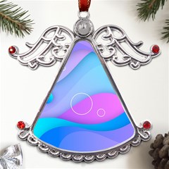 Colorful Blue Purple Wave Metal Angel with Crystal Ornament