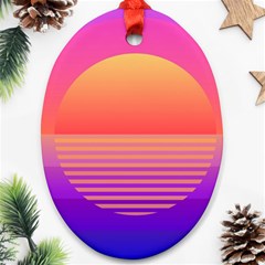 Sunset Summer Time Oval Ornament (two Sides) by uniart180623