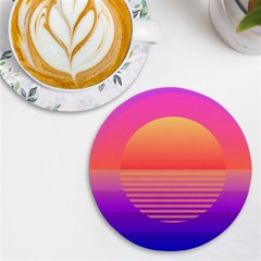 Sunset Summer Time Uv Print Round Tile Coaster by uniart180623