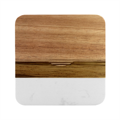 Sunset Summer Time Marble Wood Coaster (square)