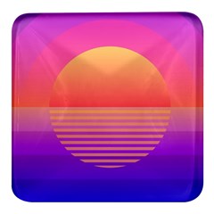 Sunset Summer Time Square Glass Fridge Magnet (4 Pack)