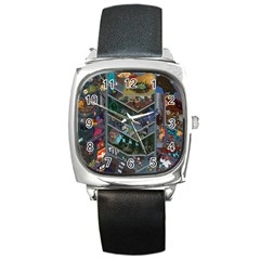 Fictional Character Cartoons Square Metal Watch by uniart180623