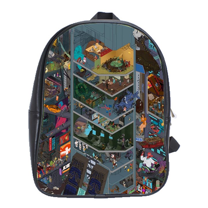 Fictional Character Cartoons School Bag (Large)