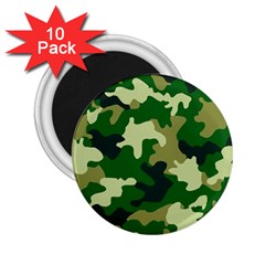 Green Military Background Camouflage 2 25  Magnets (10 Pack)  by uniart180623