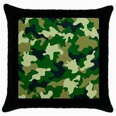 Green Military Background Camouflage Throw Pillow Case (black) by uniart180623