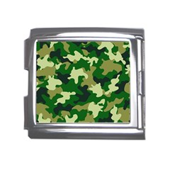 Green Military Background Camouflage Mega Link Italian Charm (18mm) by uniart180623