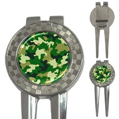 Green Military Background Camouflage 3-in-1 Golf Divots by uniart180623