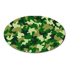 Green Military Background Camouflage Oval Magnet by uniart180623