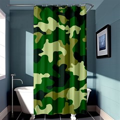 Green Military Background Camouflage Shower Curtain 36  X 72  (stall)  by uniart180623