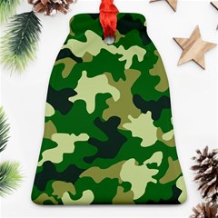 Green Military Background Camouflage Ornament (bell) by uniart180623