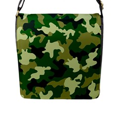 Green Military Background Camouflage Flap Closure Messenger Bag (l) by uniart180623