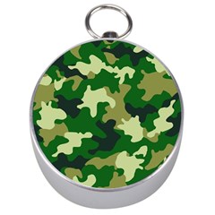 Green Military Background Camouflage Silver Compasses by uniart180623